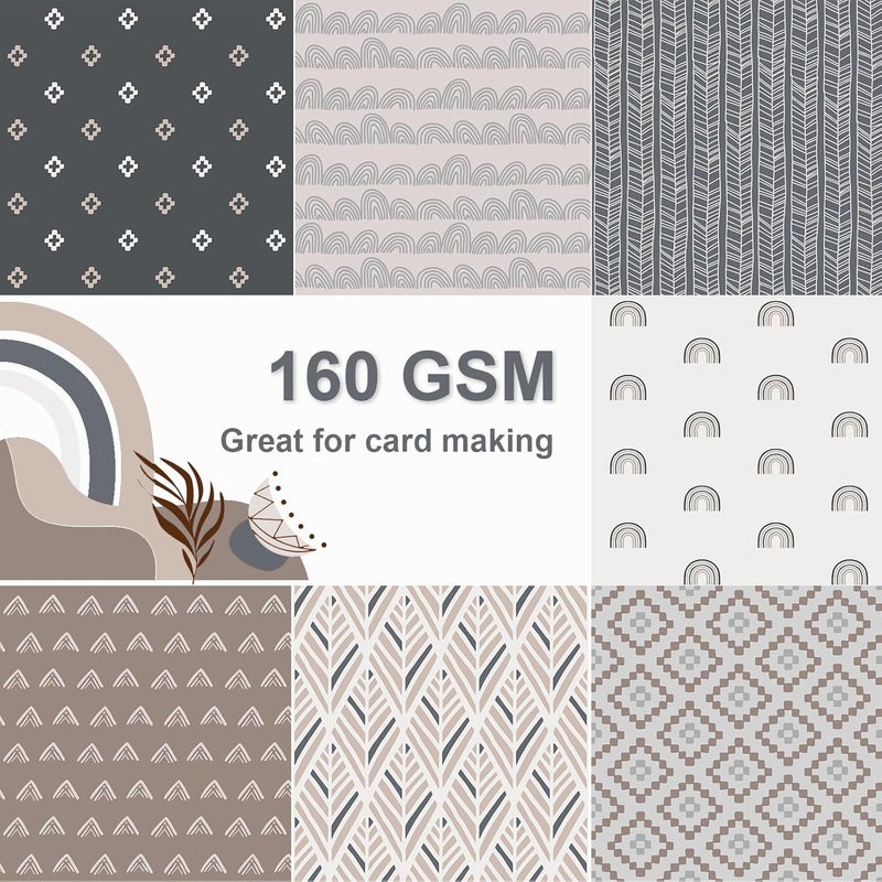 Naszonus 28 Sheet Boho Scrapbook Paper, 12"X12" Inch Scrapbook Papers, 90 lb/160 gsm Scrapbook Paper Double-Side Print (BOHO 4) - Image 3